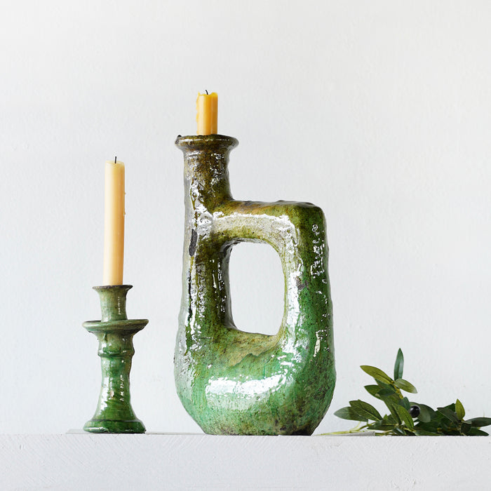 Tamegroute Taper Candle Holder Green