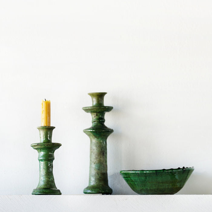 Tamegroute Taper Candle Holder Green