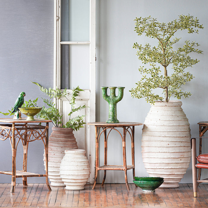 Ribbed Oil Jar Unglazed