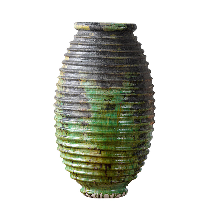 Ribbed Oil Jar Green