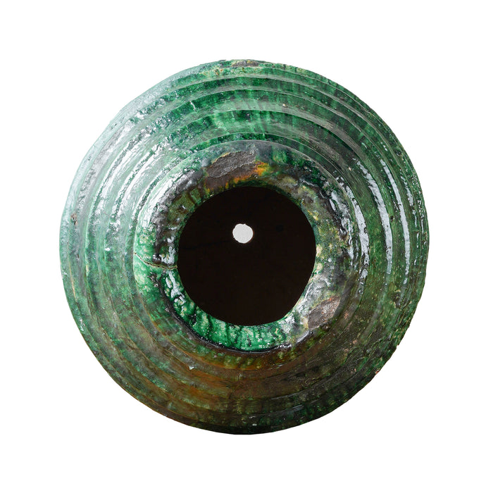 Ribbed Oil Jar Green