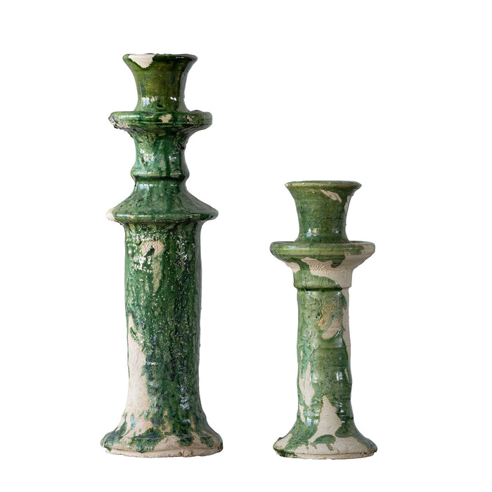 Tamegroute Taper Candle Holder, Marble Green