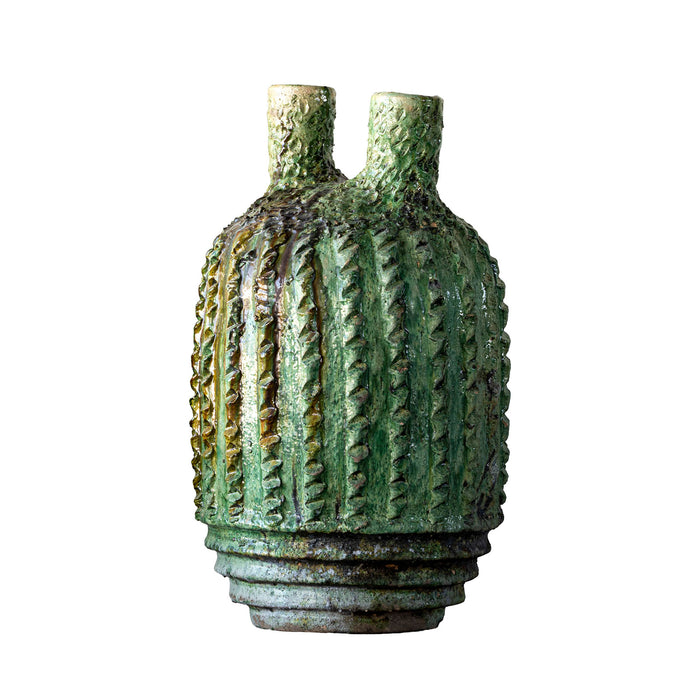 Tamegroute Pasteque Vase 2 Stem, Green