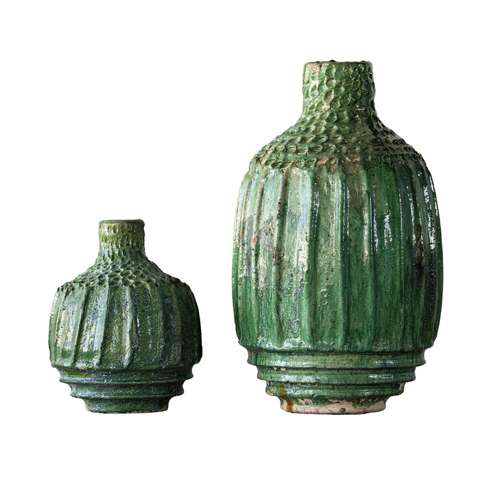 Tamegroute Pasteque Vase 1 Stem, Green