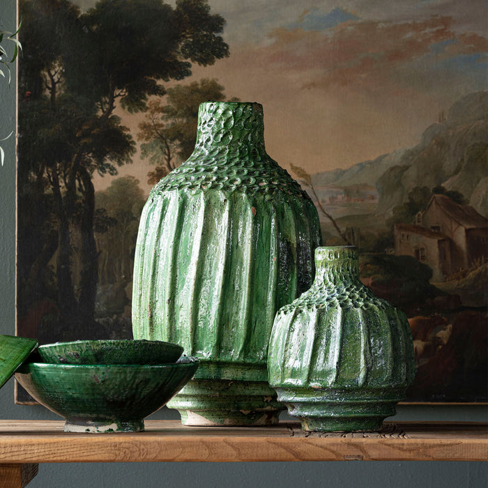 Tamegroute Pasteque Vase 1 Stem, Green