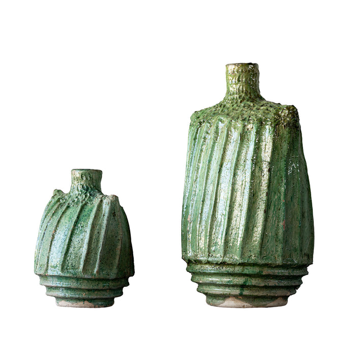 Tamegroute Ridged Vessel, Green