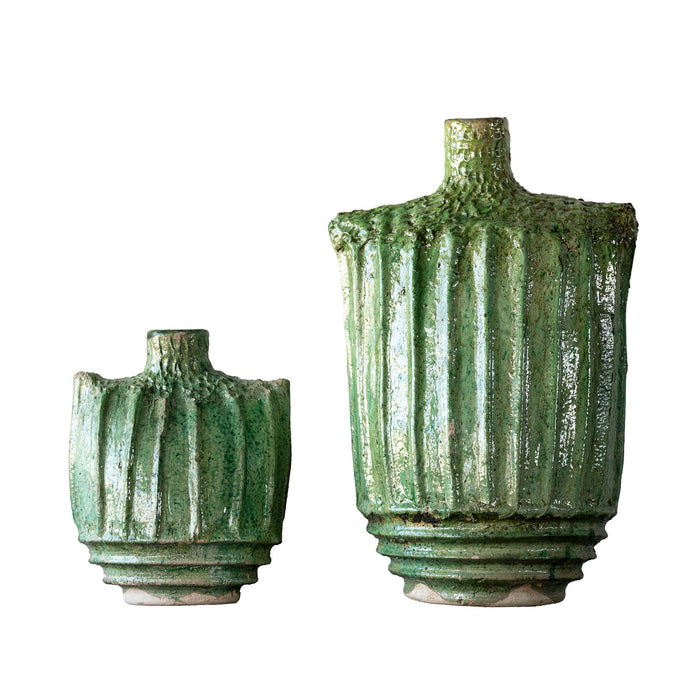 Tamegroute Ridged Vessel, Green