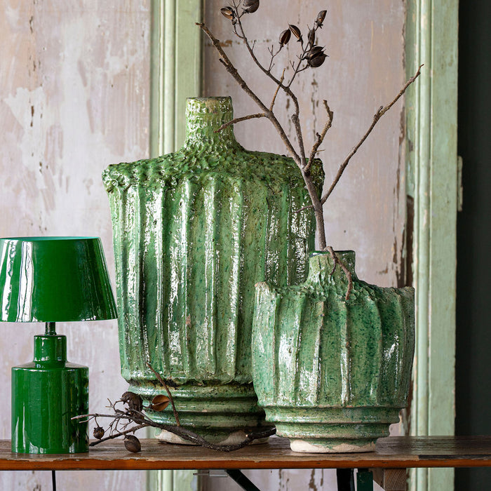Tamegroute Ridged Vessel, Green