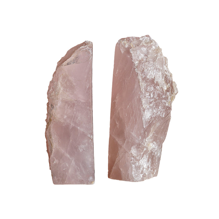 Rose Quartz Bookend Pair, Medium