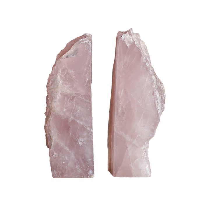 Rose Quartz Bookend Pair, Medium