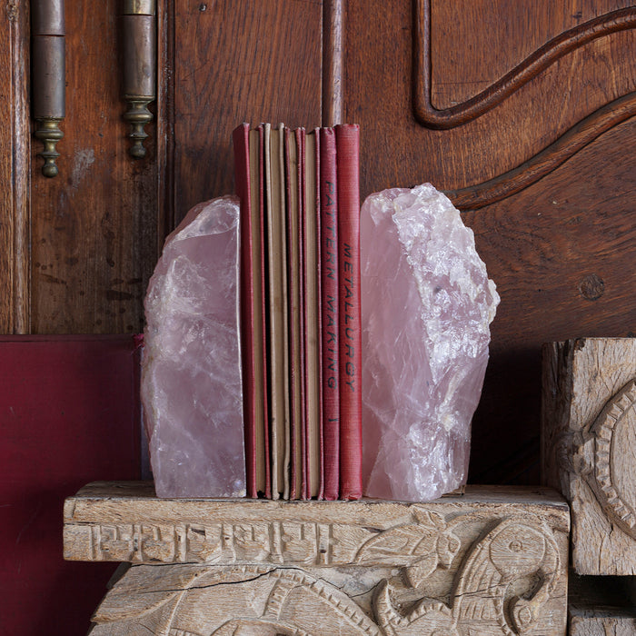 Rose Quartz Bookend Pair, Medium