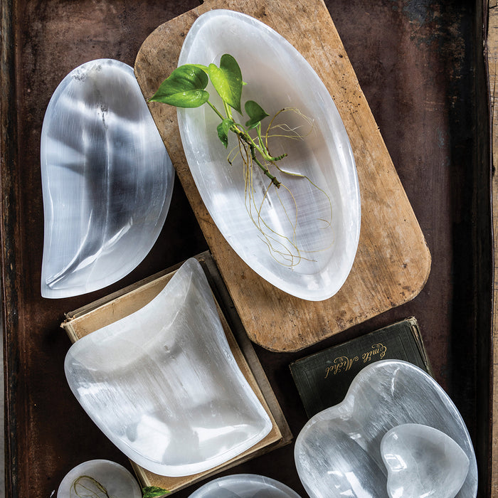 Artisan Selenite Freeform Bowl, Large