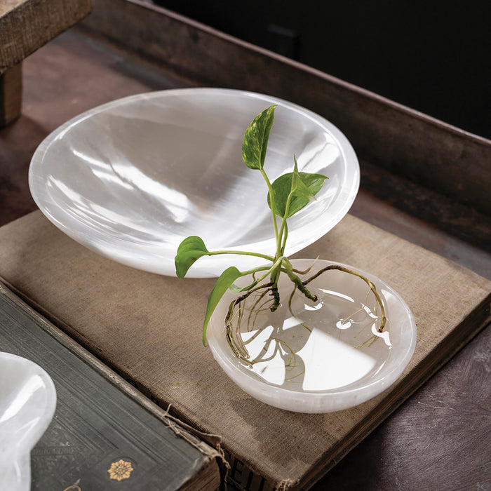 Artisan Selenite Round Bowl, Medium