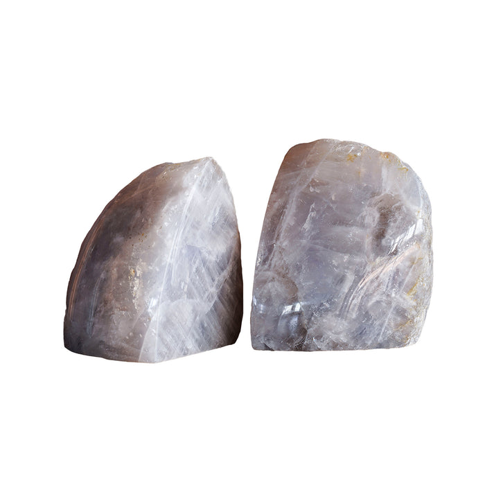 Blue Rose Quartz Bookend Pair, Medium