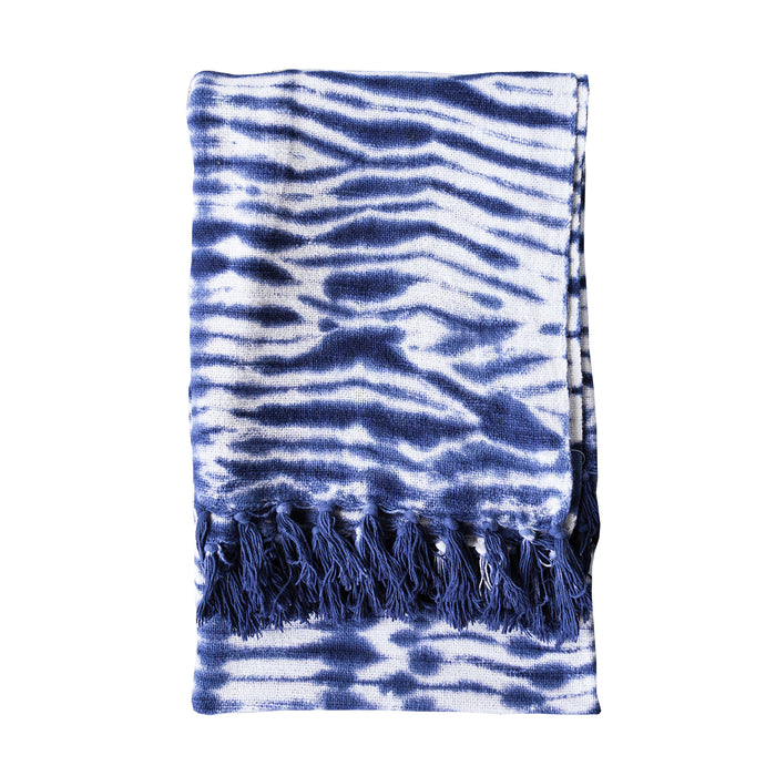 Arashi Shibori Style Slub Cotton Throw