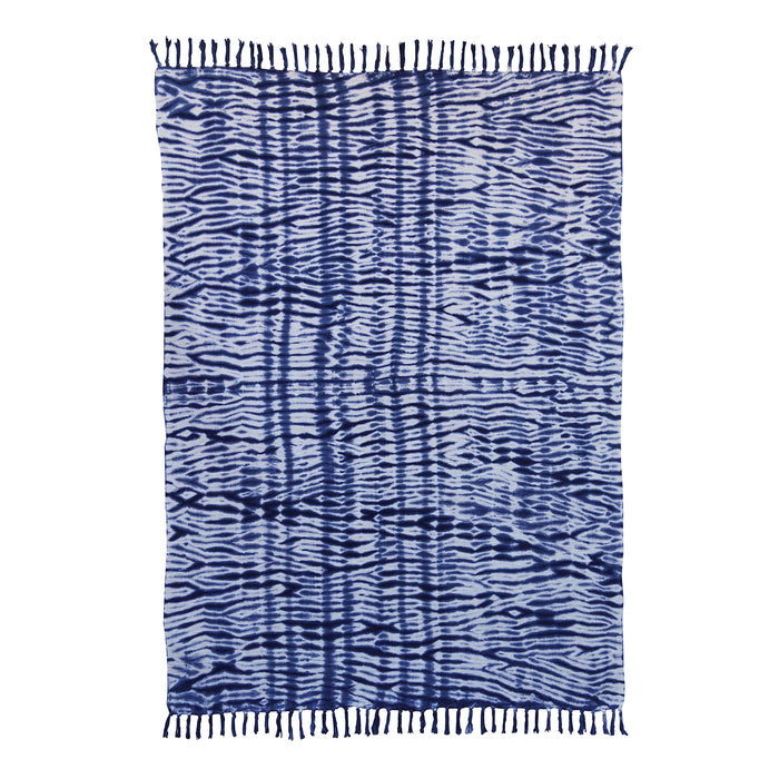 Arashi Shibori Style Slub Cotton Throw