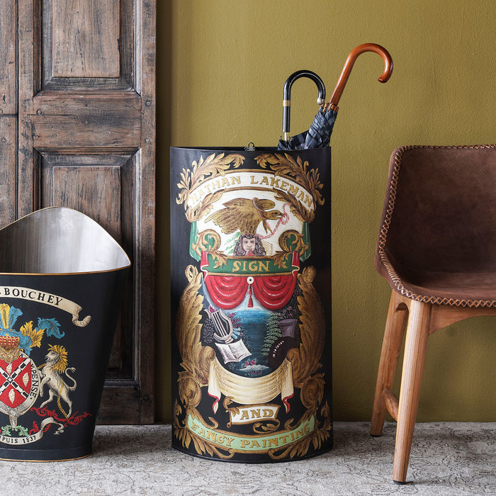 Hand Painted Toile Umbrella Stand