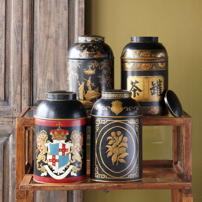 Hand Painted Tea Cannisters, Set 4