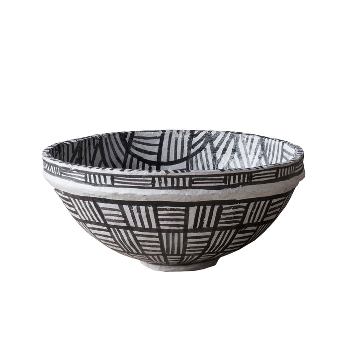 Hand Painted Paper Mache Bowl, Set/2