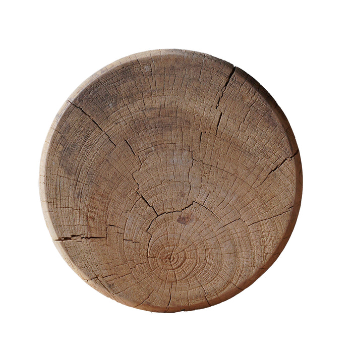 Ribbed Teak Side Table