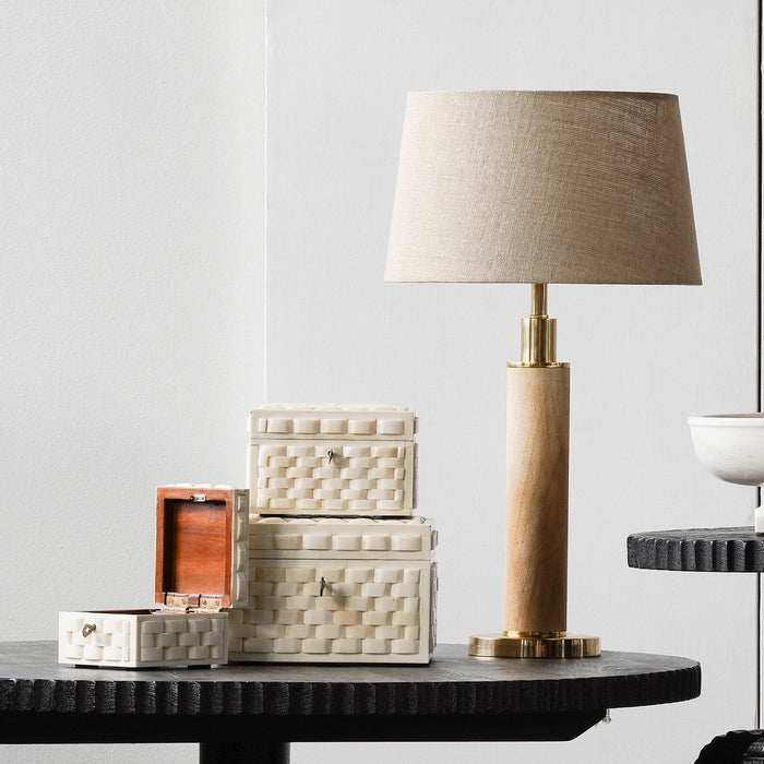 Basket Weave Bone Box, Set 3