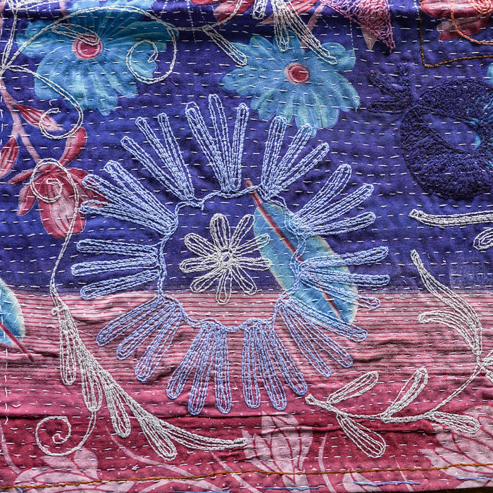Vintage Kantha w Suzani Embroidery