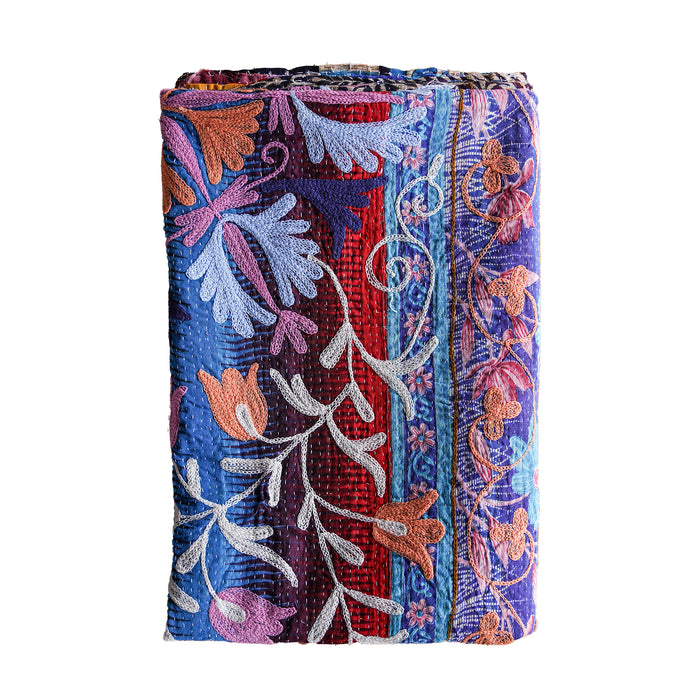 Vintage Kantha w Suzani Embroidery