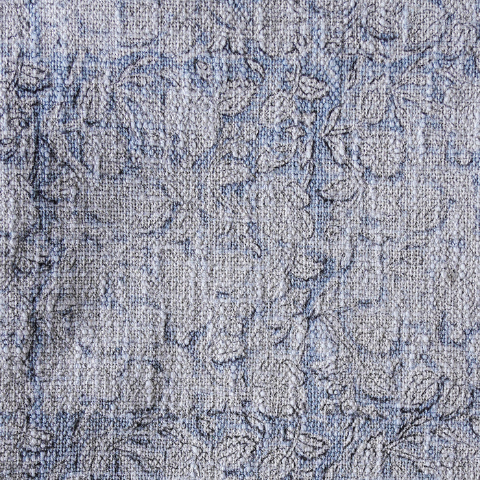 Handloom Cotton Throw w Blue Block Print