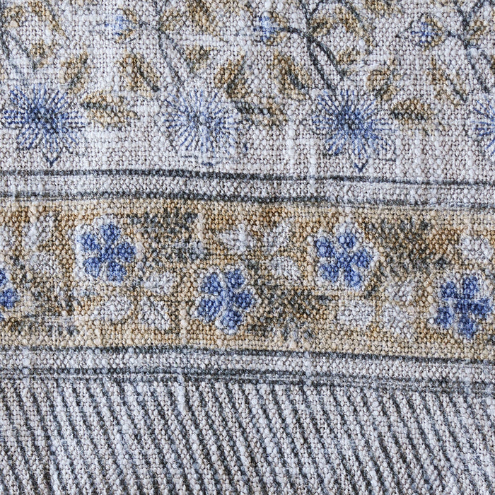 Handloom Cotton Throw w Multicolor Block Print