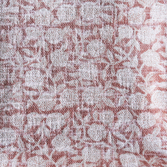 Handloom Cotton Throw w Light Brown Block Print