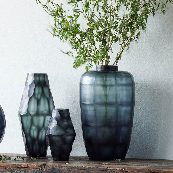 Evergreen Cut Glass Vessel