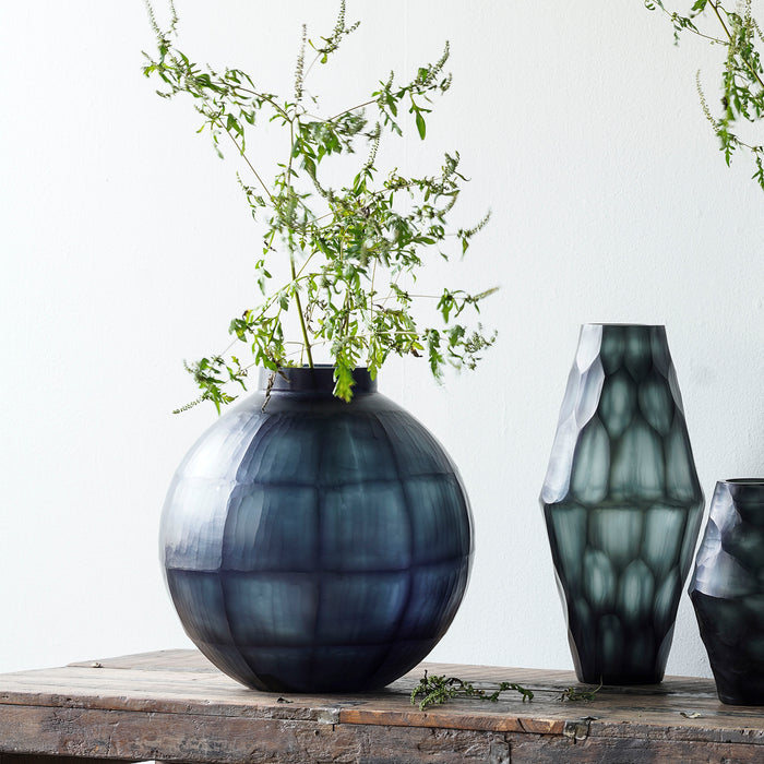 Evergreen Cut Glass Vessel