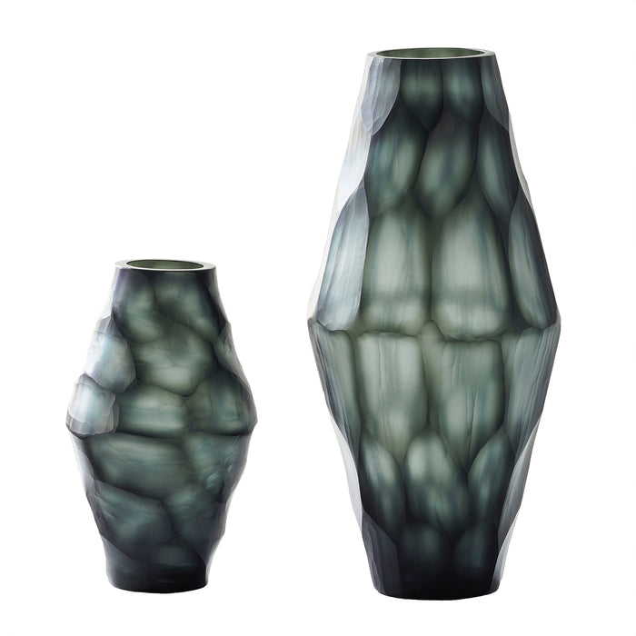 Evergreen Cut Glass Vessel Oblong