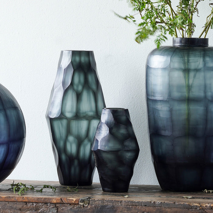 Evergreen Cut Glass Vessel Oblong