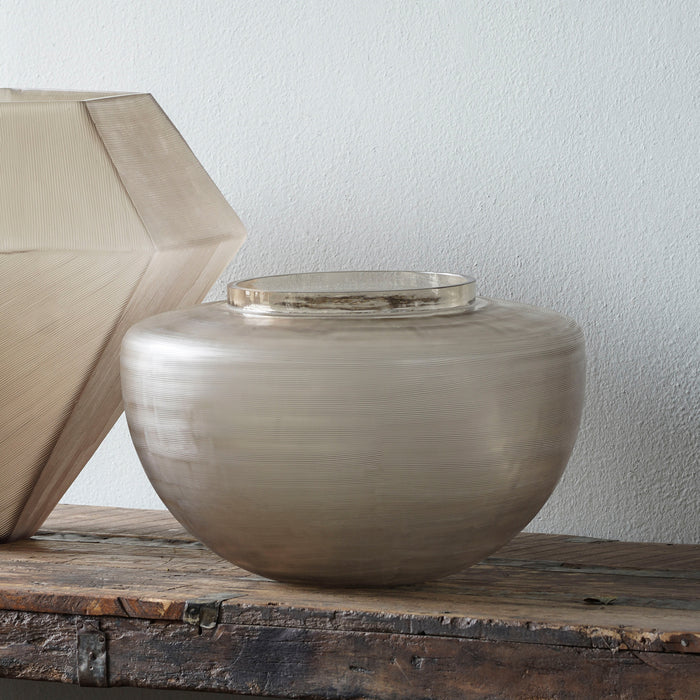 Lena Hand Cut Glass Vessel, Short