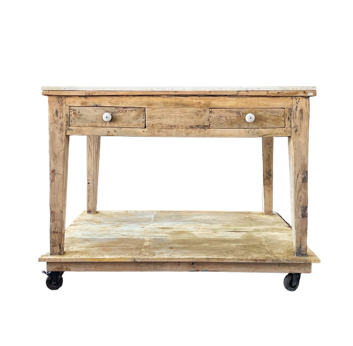 Bleached Kitchen Island