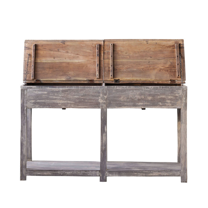 Vintage Teak Console w Storage