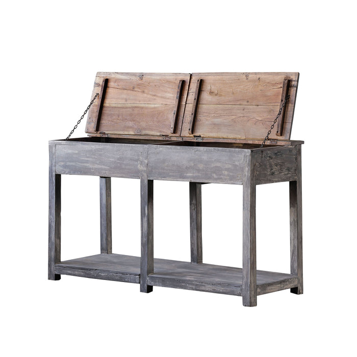 Vintage Teak Console w Storage