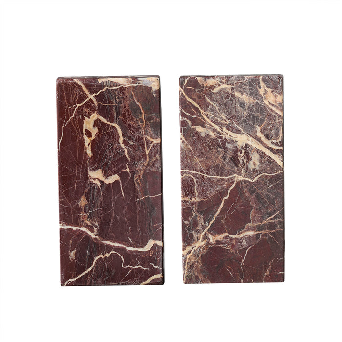 Rosso Levanto Sphere Bookend, Pair