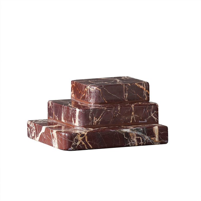 Rosso Levanto Art Deco Bookend, Pair