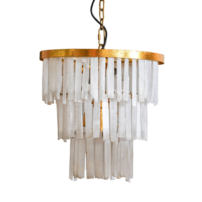 3 Tier Selenite Chandelier