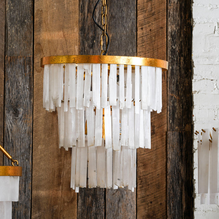 3 Tier Selenite Chandelier