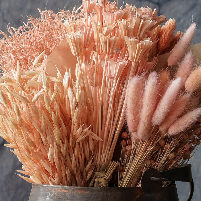 Mixed Dried Grasses and Florals Blush,  12"