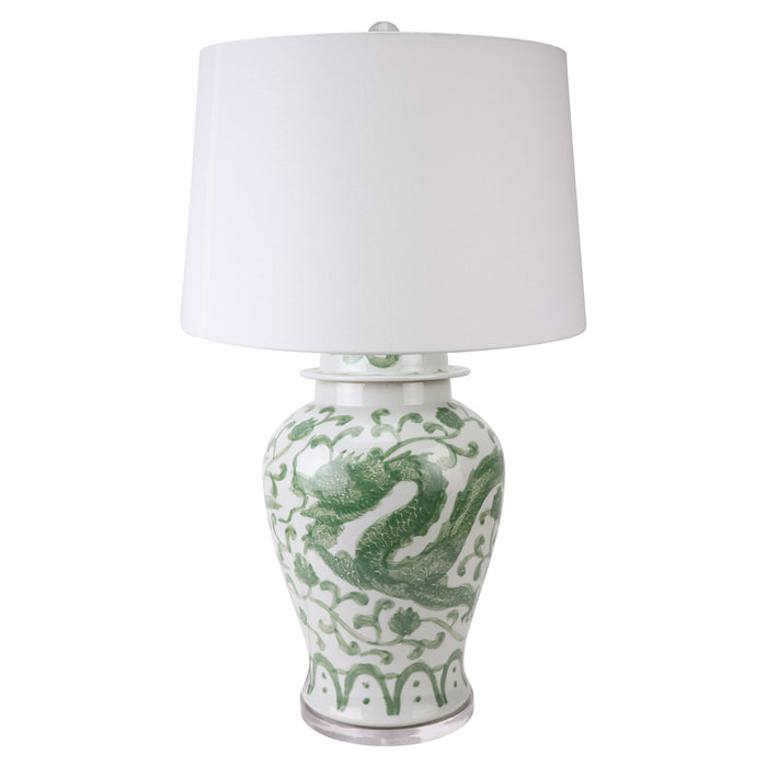 Jingdezhen Porcelain Hand-Painted Temple Jar Lamp