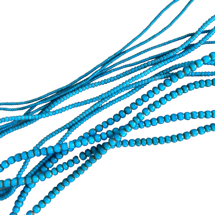 White Heart Glass Bead Teal