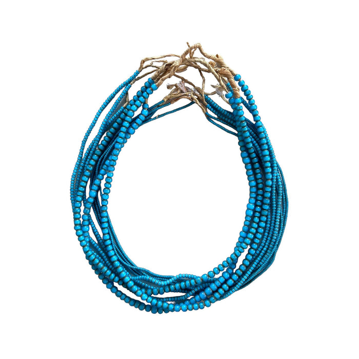 White Heart Glass Bead Teal