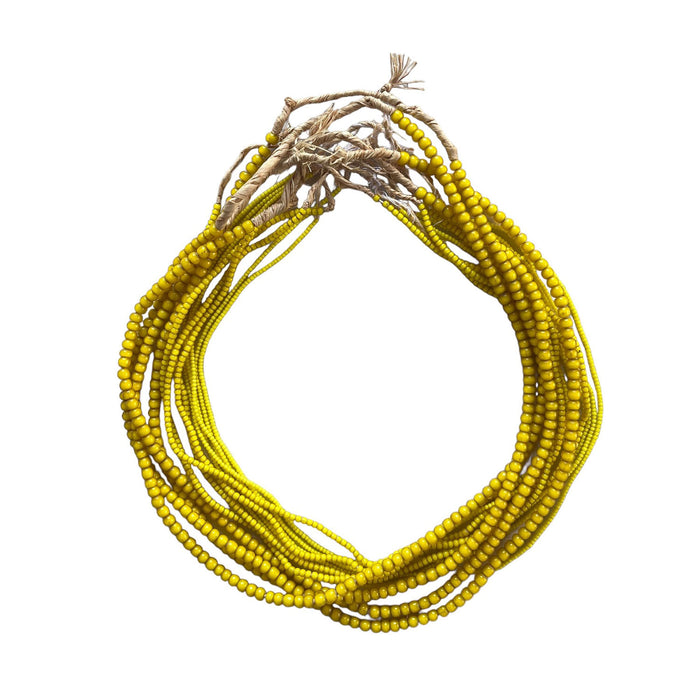 White Heart Glass Bead Yellow