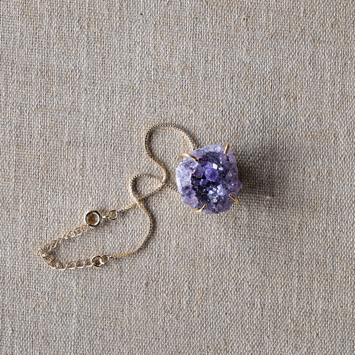 Brut Amethyst Druze Bracelet