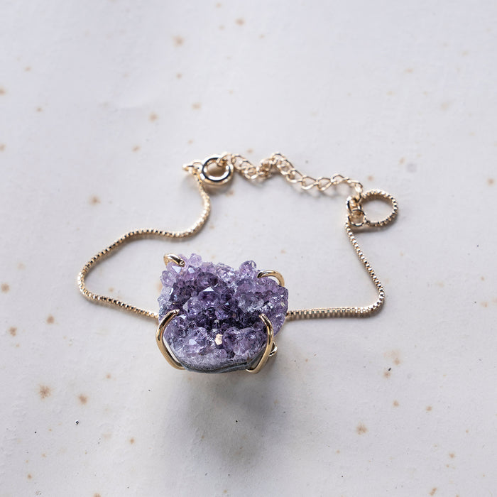 Brut Amethyst Druze Bracelet