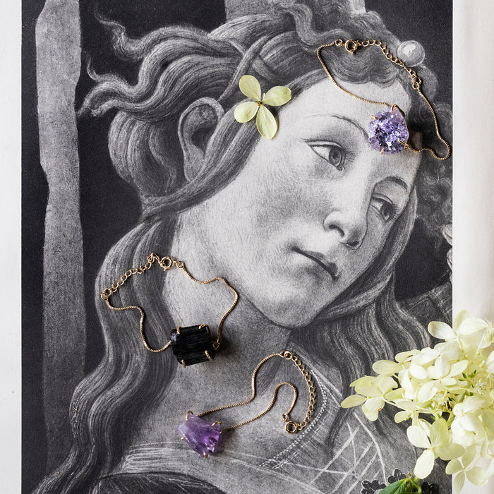 Brut Amethyst Druze Bracelet